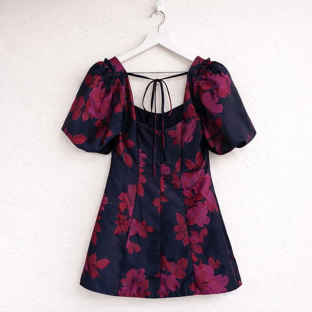 Lucy Paris Lotus Mini Dress - Navy Pink Floral - Medium - NWT - Picture 5 of 7